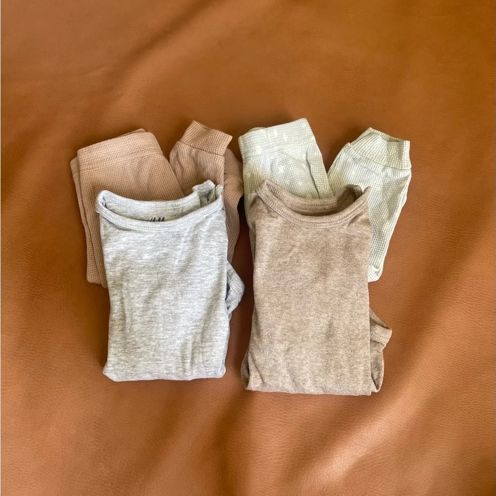 H&M long sleeve onesies and rabbit moon organics pants bundle - Picture 2 of 6